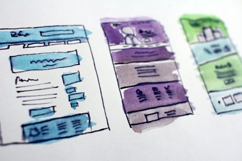 An image drawn with markers showing a sketch of different ways to view data.