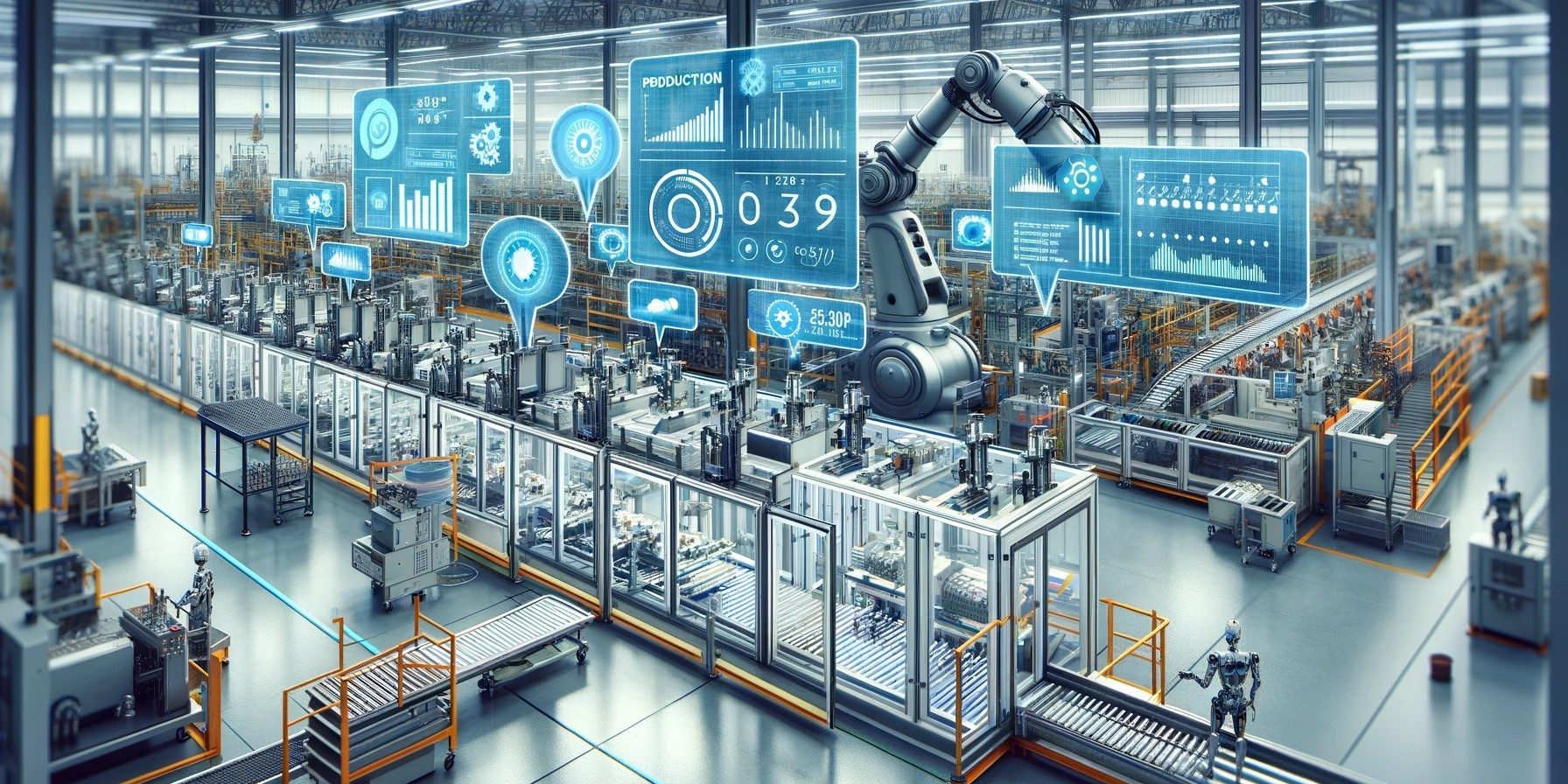 Dall E Tekoälyn Luoma Kuva Datan Hyösyntämisestä Teollisuudessa. Dall-e AI-generated picture of data harnessing in industry.